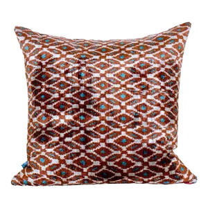 Brown Ikat Velvet Pillow
