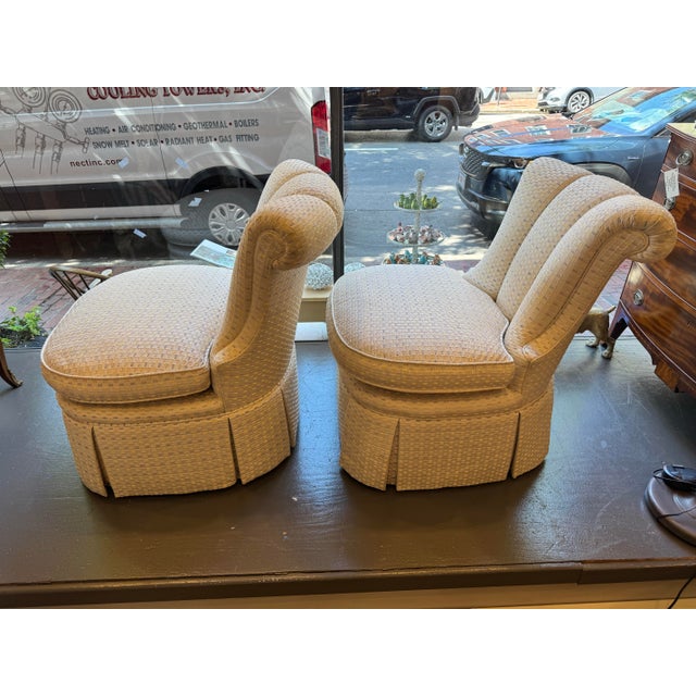 Transitional Mid 20th Century Slipper Chairs by Century Hickory n.c. For Sale - Image 3 of 9