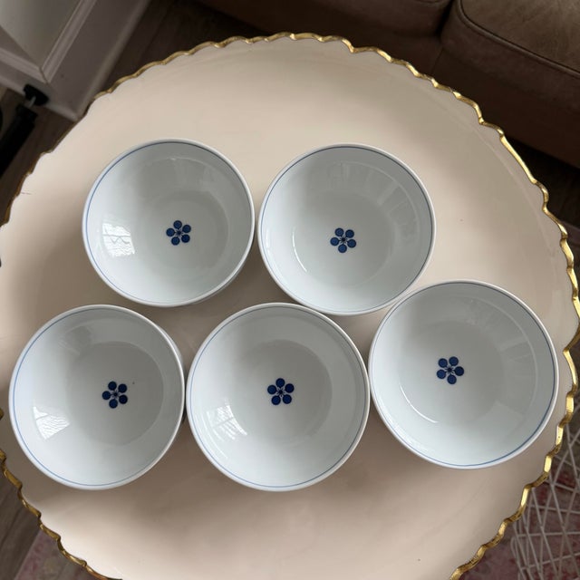Vintage Hakusan Masahiro Mori Nejiriume Rice Bowls - Set of 5 For Sale - Image 4 of 5