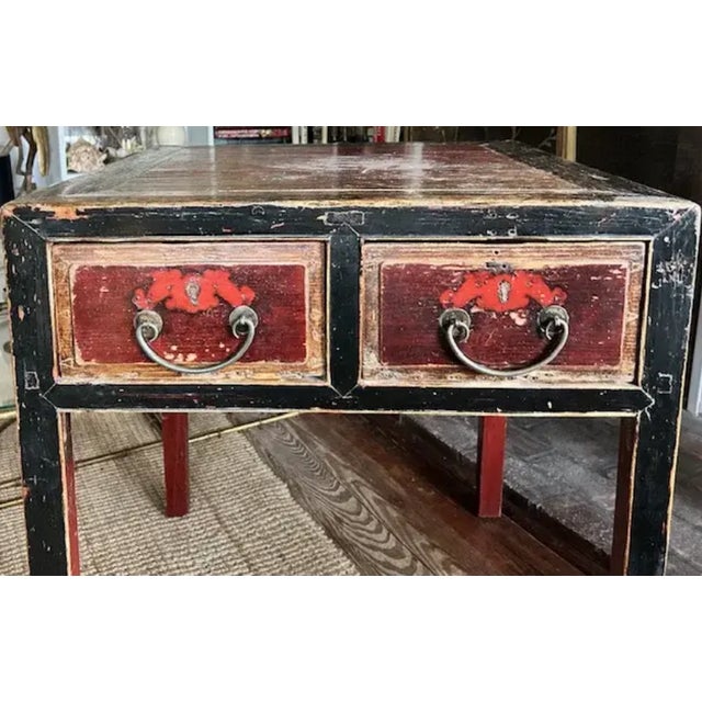 Mid-Century Modern Antique Asian Wood Desk For Sale - Image 3 of 8