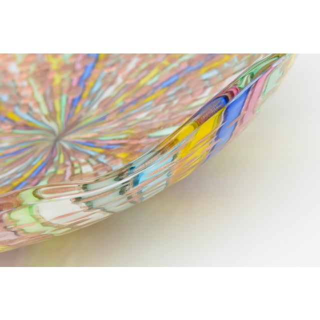 Vintage Murano Fratelli Toso Latticino Ribbons Large Glass Bowl, Italy, 1960's For Sale In Miami - Image 6 of 11