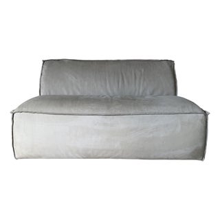 Paola Navone for Baxter “Miami Soft” Italian Leather Loveseat Sofa For Sale