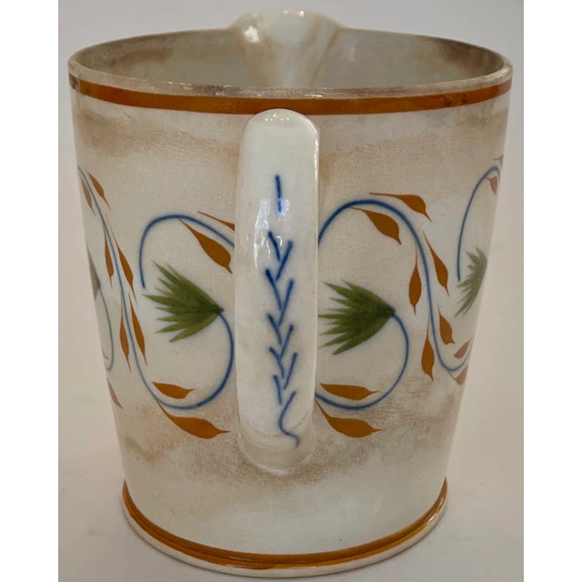English Hand Painted Ceramic Creamer Mid 19th Century For Sale - Image 4 of 8