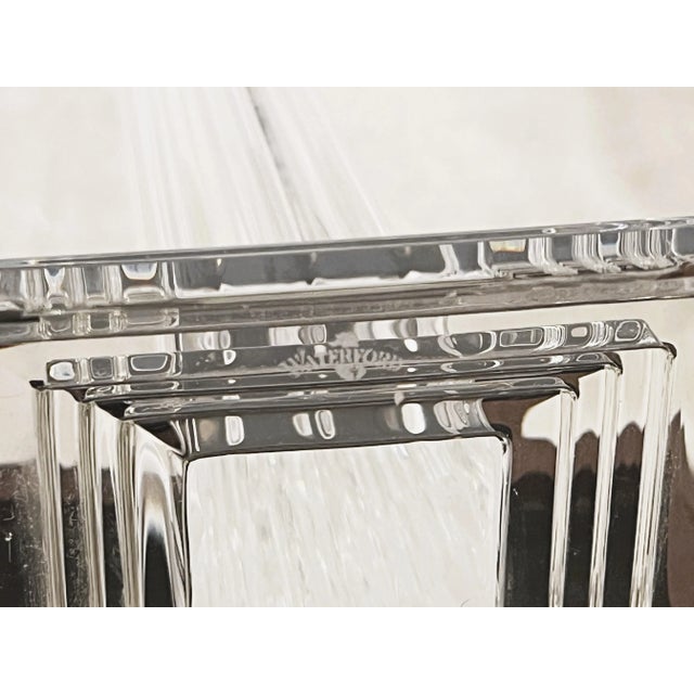 Waterford Crystal Candlesticks on Wood Plinths- a Pair For Sale - Image 10 of 13