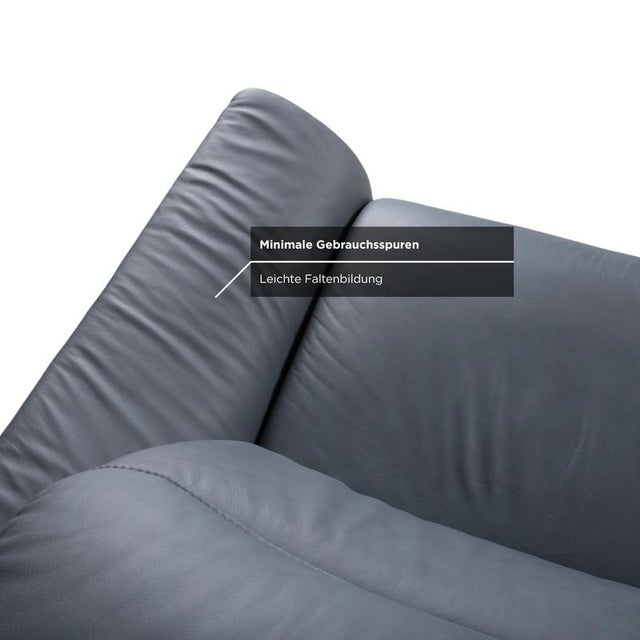 Himolla 1065 Leather Two-Seater Blue Grey Electric Function Sofa For Sale - Image 13 of 18