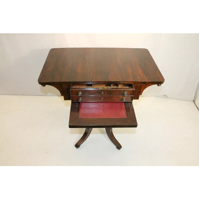 Antique Regency Style Rosewood Writing Table, 19th C. For Sale - Image 9 of 9