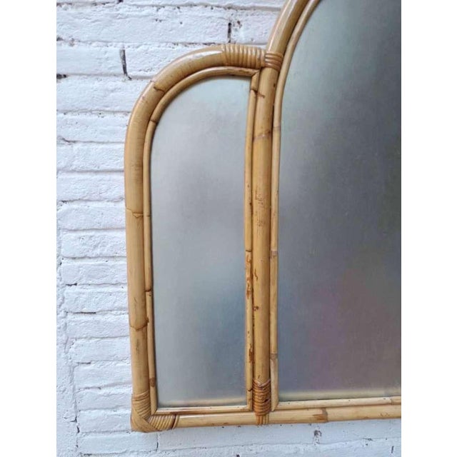 Wood Vintage Bohochic Bamboo Mirror, 1970s For Sale - Image 7 of 7