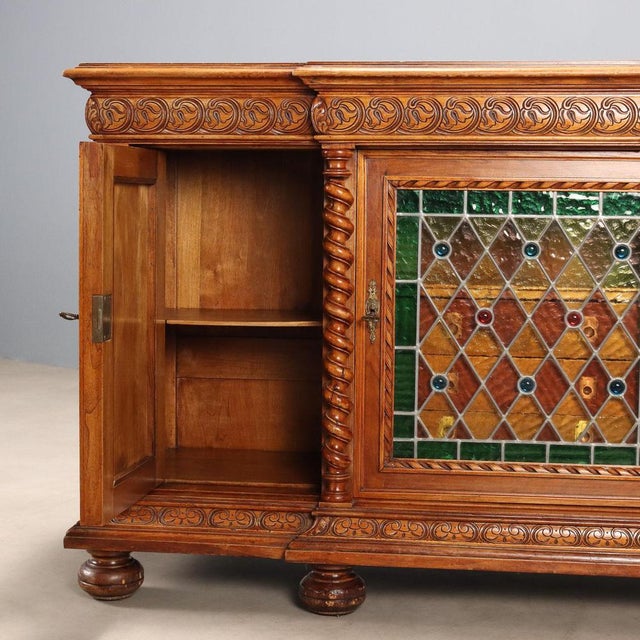 Neo-Baroque Style Walnut Credenza For Sale - Image 3 of 14