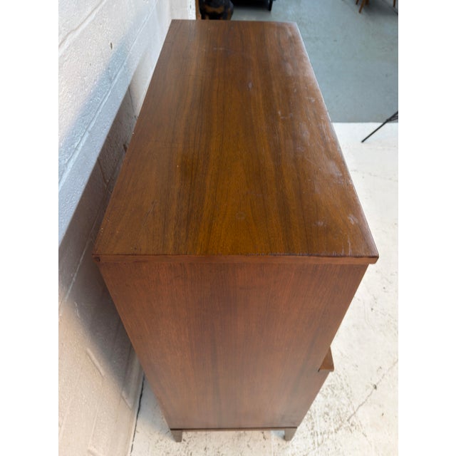 Mid-Century Modern Six Drawer Walnut Highboy Dresser For Sale - Image 10 of 15