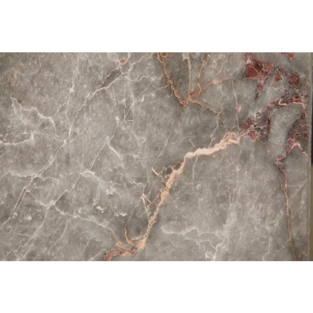 1980's Post-Modern Pink and Grey Exotic Marble Column Pedestal For Sale In Los Angeles - Image 6 of 15