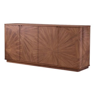 Dresser in Light Walnut Veneer with Decorative Inlay For Sale