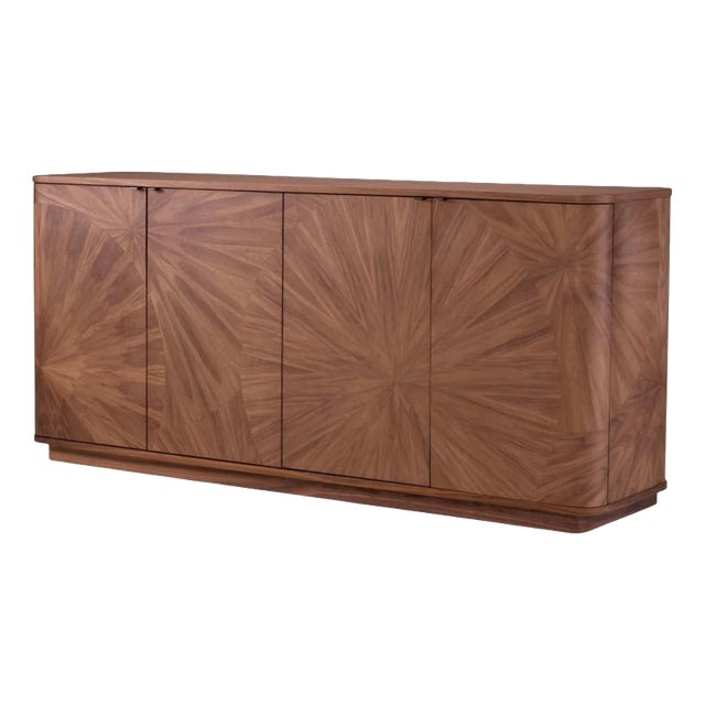 Dresser in Light Walnut Veneer with Decorative Inlay For Sale