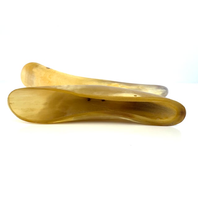 Vintage Mid-Century Sculptural Cow Horn Cigar Ashtray & Rest For Sale - Image 10 of 10
