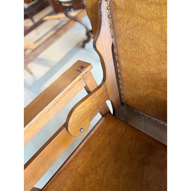 Early 1900s Antique Mission Oak Convertible Table Chair For Sale - Image 6 of 12