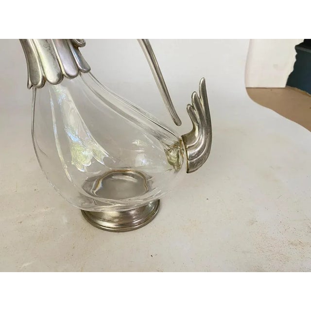 20th Century Silver Color Liquor Bottle in Glass and Metal, France For Sale - Image 5 of 13