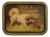 English 19th Century Painted Tôle Tray Depicting Playful Dogs and Turtle Doves For Sale
