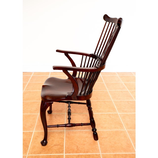 Antique Georgian Revival Victorian Windsor Chair Thames Valley in Mahogany, 1890 For Sale - Image 17 of 18