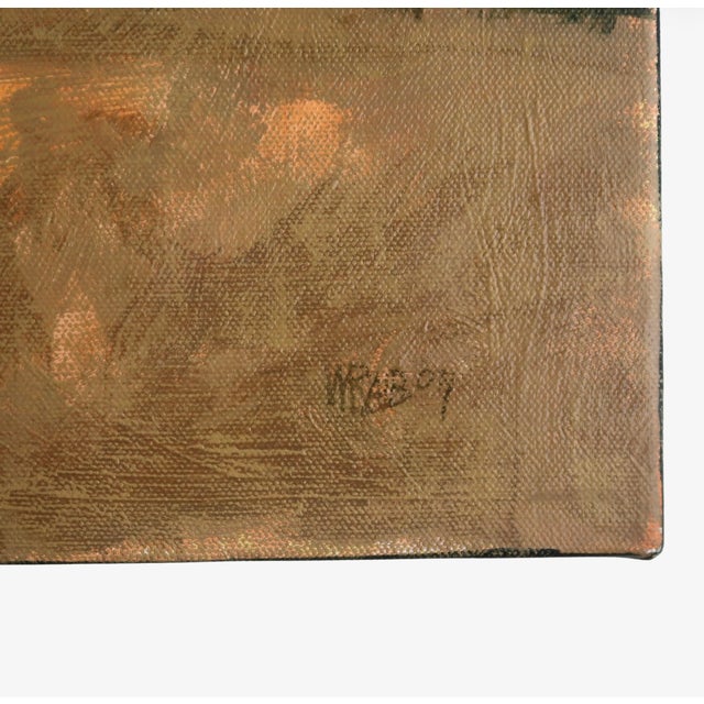 Mid 20th Century Landscape Oil Painting by William Rabon of Autumn Field With Trees and Blue Sky For Sale - Image 13 of 15