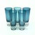 Mid 20th Century Tall & Teal 1950s Elegant Glass Decanter and Shot Glasses - 6 Pieces For Sale - Image 5 of 10