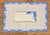 Service for 4 in crisp white linen with an elegant cornflower blue appliqué leaf border and coordinating swirl embroidery...