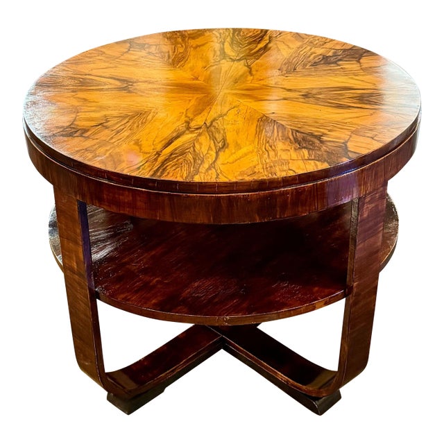 Italian Mid-Century Art Deco Style Walnut Table For Sale