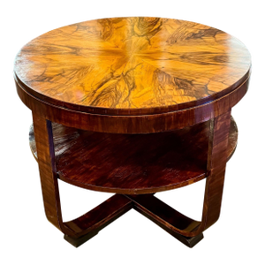 Italian Mid-Century Art Deco Style Walnut Table