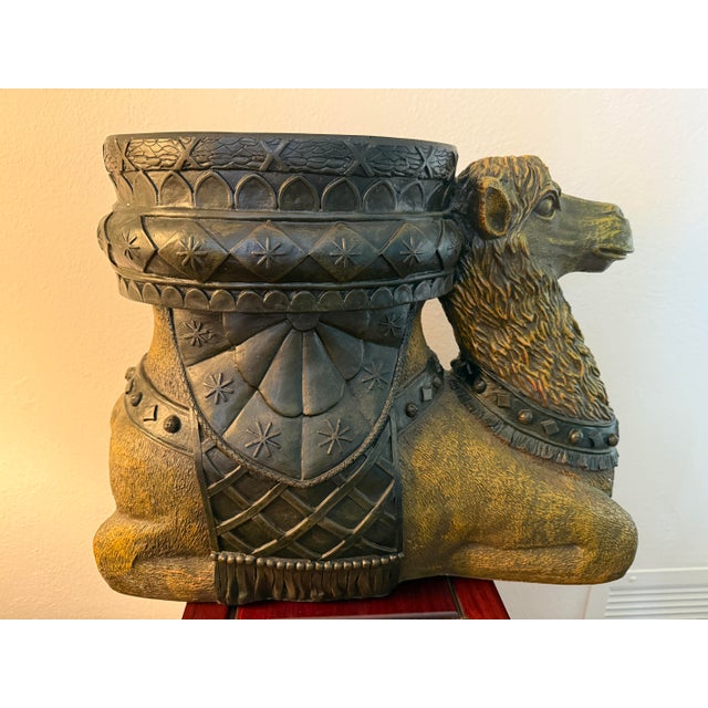 Olive 1980s Vintage Resting Camel Side Table For Sale - Image 8 of 8