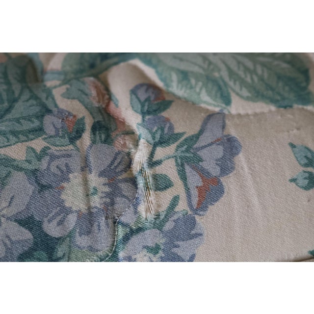 Rare Vintage Floral Couch With Trapunto Embroidery From 1990s For Sale - Image 15 of 16