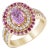 2.68 Carat Pink Sapphire Diamond 14 Karat Rose Gold Ring, Size 7 For Sale