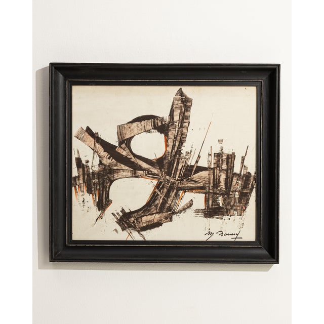 Mid 20th Century France Brown Wood Painting For Sale In Greensboro - Image 6 of 15