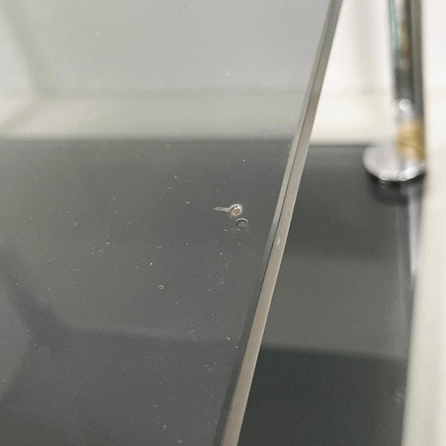 Italian Modern Coffee Tables in Smoked Glass and Chromed Metal, 1980s, Set of 2 For Sale - Image 14 of 18