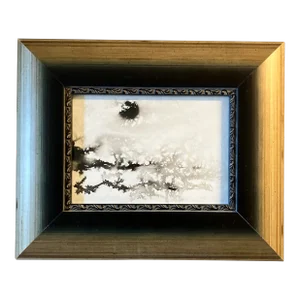Contemporary Original Abstract Ink Painting Wide Frame