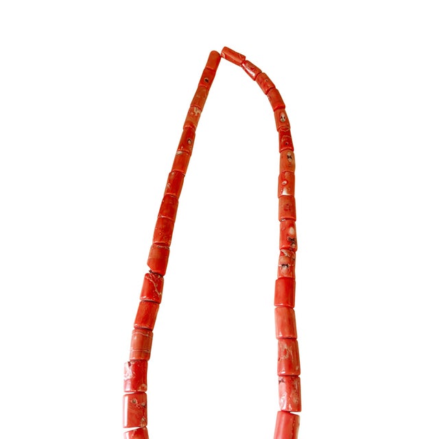 Vintage Chunky Natural Nepalese Angel Skin Coral Strand 38 Beads For Sale In New York - Image 6 of 11