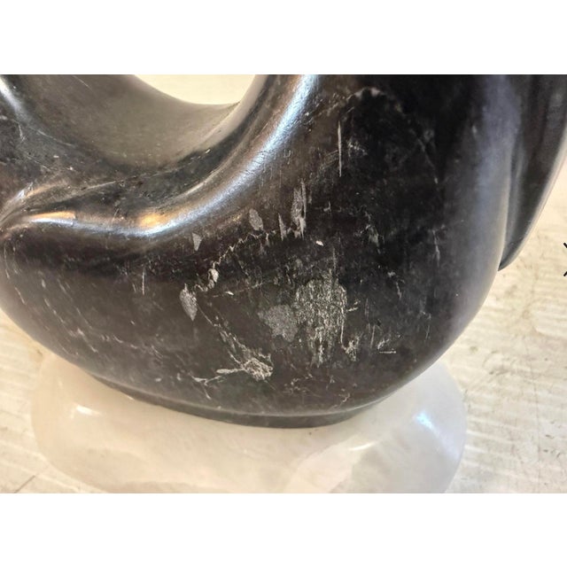 Black Vintage Black and White Abstract Marble Sculpture For Sale - Image 8 of 9