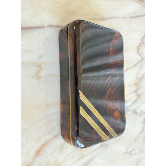 Brown Mid-Century Tortoiseshell Acrylic Glass and Brass Centrepieces from Guzzini, Italy, 1970s, Set of 3 For Sale - Image 8 of 16