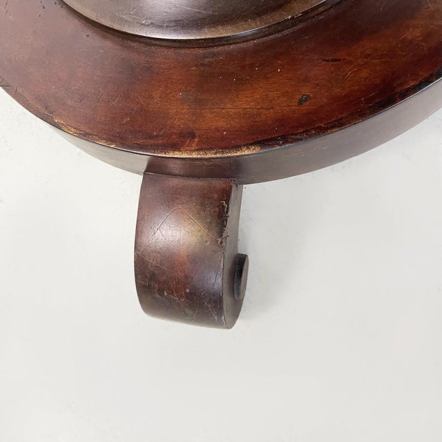 Italian Walnut Round Wood Dining Table, 1800s For Sale - Image 14 of 15