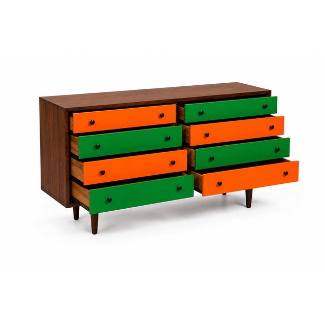 1980s Multi-Color Lacquered Dresser in Manner of Glenn of California. For Sale - Image 5 of 5