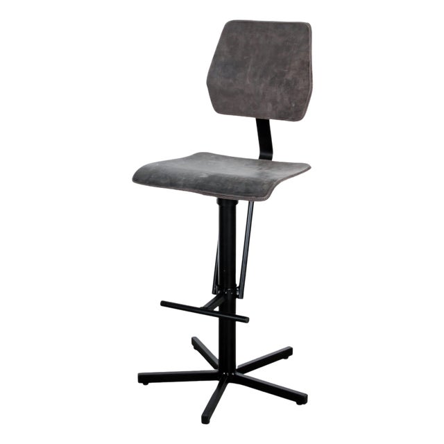 Kodak Leather Barstool by Jesse Sanderson For Sale