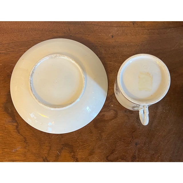 Antique 18th Century Italian Doccia Porcelain Coffee Can Cup and Saucer, Circa 1790 For Sale - Image 10 of 11