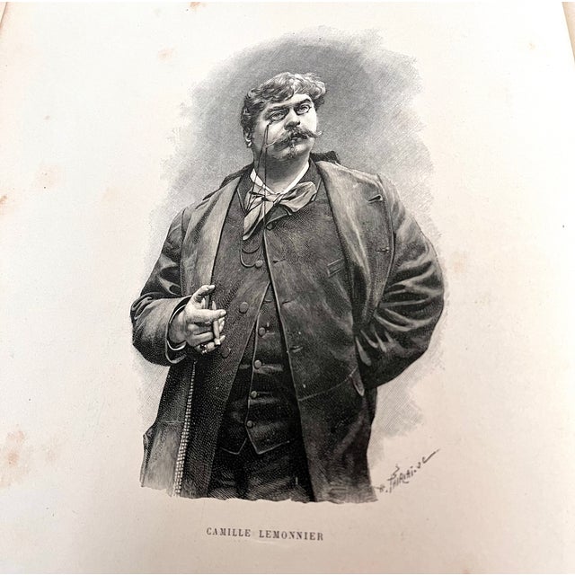 Late 19th Century Antique 1888 French Large Leather Bound Book "La Belgique" For Sale - Image 5 of 18