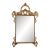 1975 Italian Hollywood Regency Giltwood Wall Mirror | Hand-Carved Gold Frame | 54” Tall For Sale