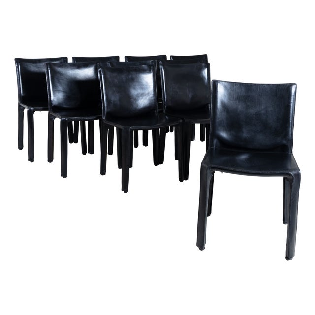 B 412 D11 CAB Chairs by Mario Bellini for Cassina, 1977, Set of 10 For Sale