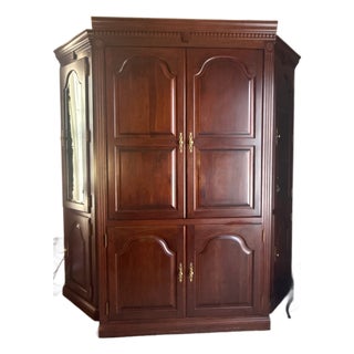 Late 20th Century Traditional Cherry Entertainment Center For Sale