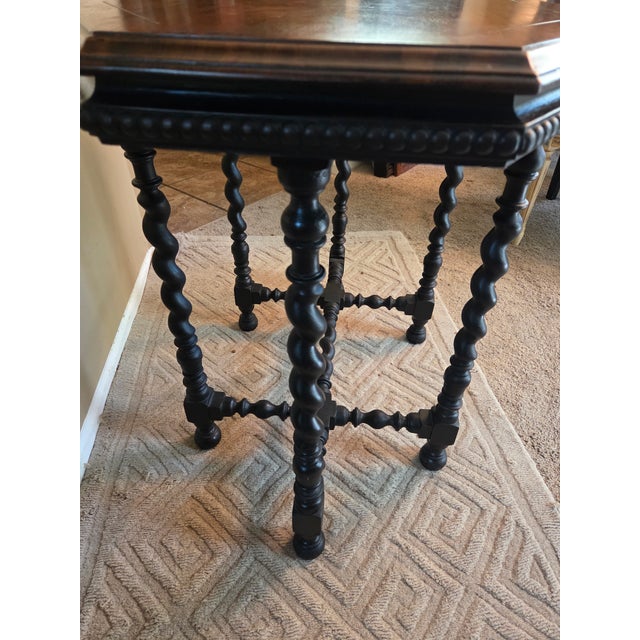 Early 20th Century Antique Octagonal Table Barley Twist Jacobean Revival Table For Sale - Image 5 of 10