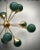 Mid-Century Spherical Green Glass and Brass Sputnik Chandelier, 2000s For Sale - Image 6 of 8