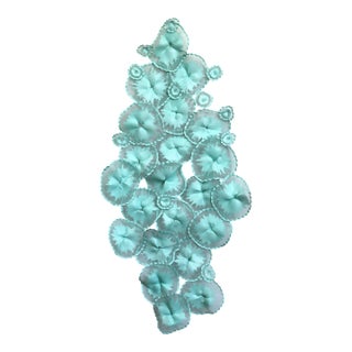 Botanica Ocean Mist - Original Botanical Abstract Aluminum Mesh Wall Sculpture For Sale