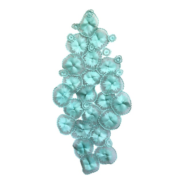Botanica Ocean Mist - Original Botanical Abstract Aluminum Mesh Wall Sculpture For Sale