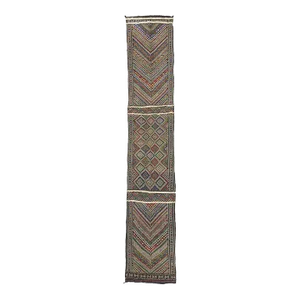 Vintage Zemmour Moroccan Kilim Rug - 03'09 X 20'01