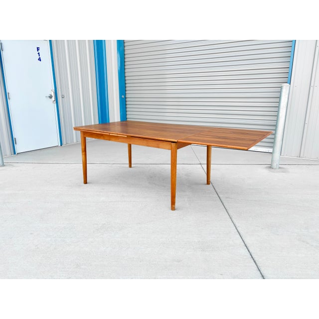 1960s Danish Modern Teak Extendable Dining Table For Sale - Image 4 of 12
