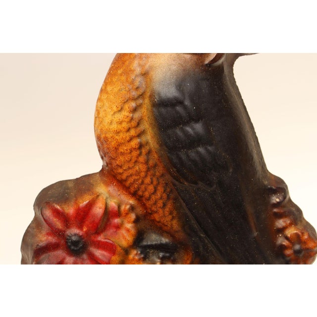 Vintage Hand-Painted Chalkware Bird / Pheasant Wall Sculpture For Sale - Image 10 of 16